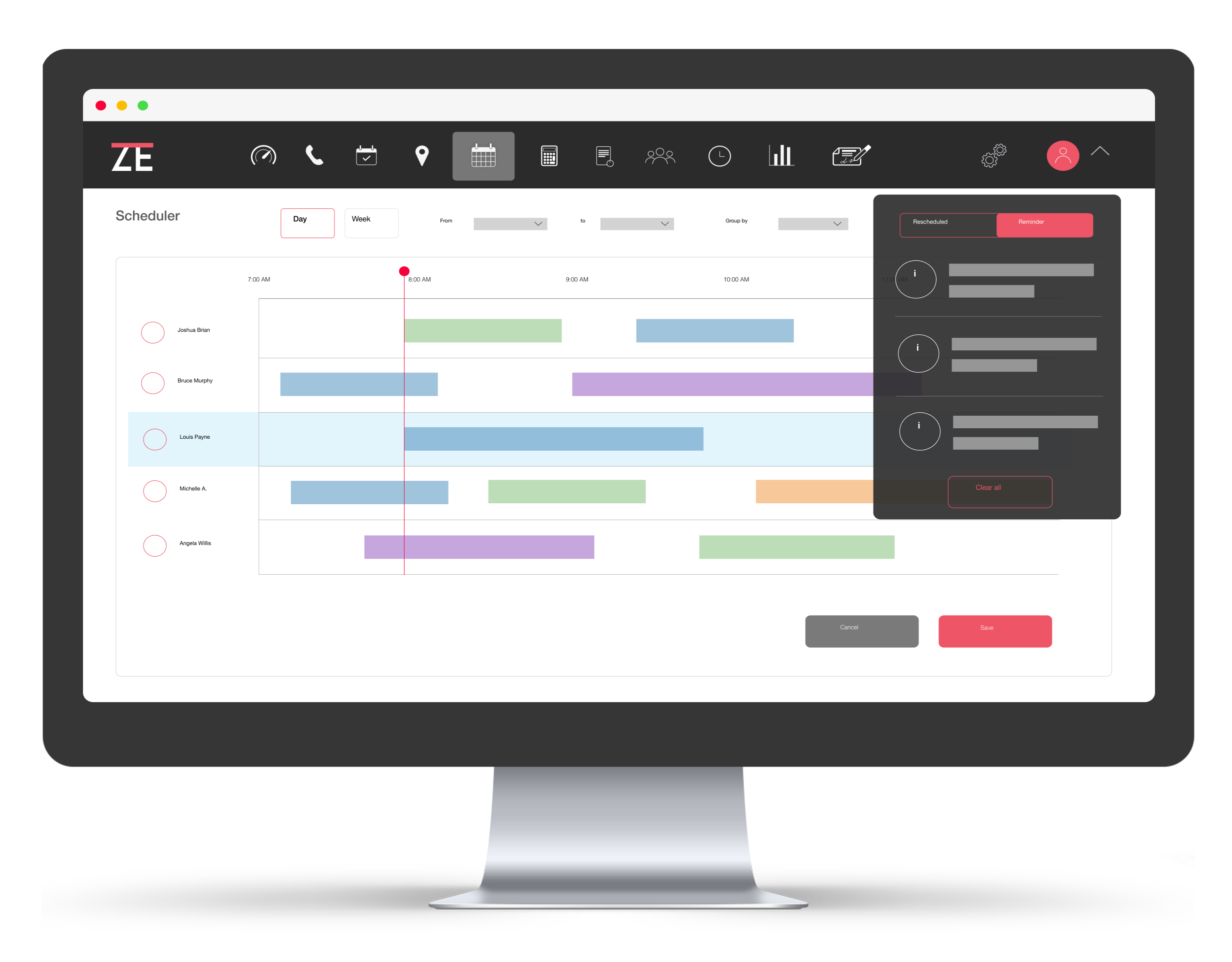 ZenElectrical screenshot: Scheduling
With ZenElectrical’s scheduling software, streamline your scheduling process, and increase your productivity and business profitability.