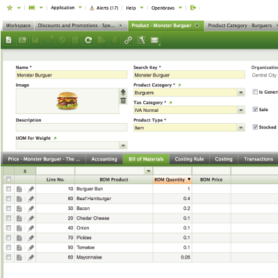 Openbravo also offers a restaurant POS