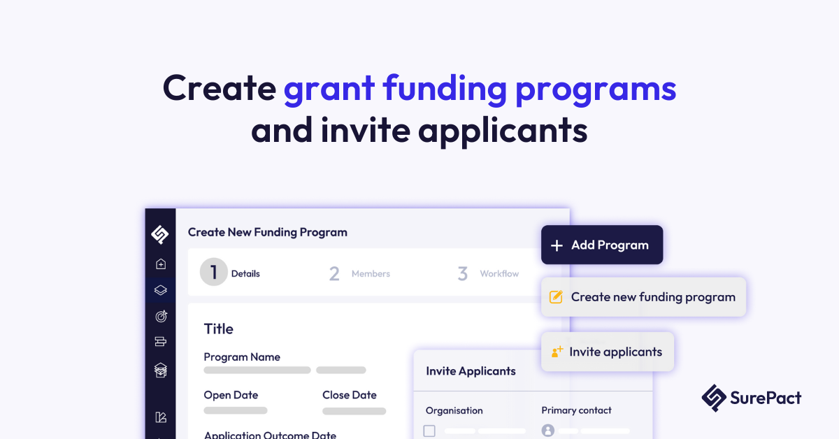 Create grant funding programs and invite applicants