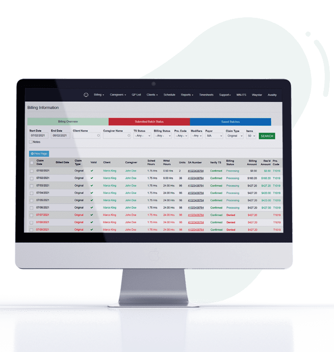 Caretap screenshot: Caretap billing information