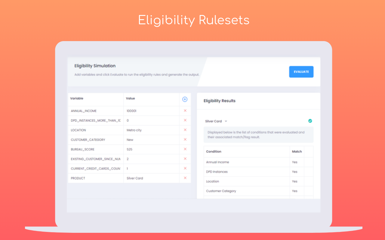 Decide Software - Provide product/rate recommendations or quick eligibility results in real-time using different rule matching criteria.