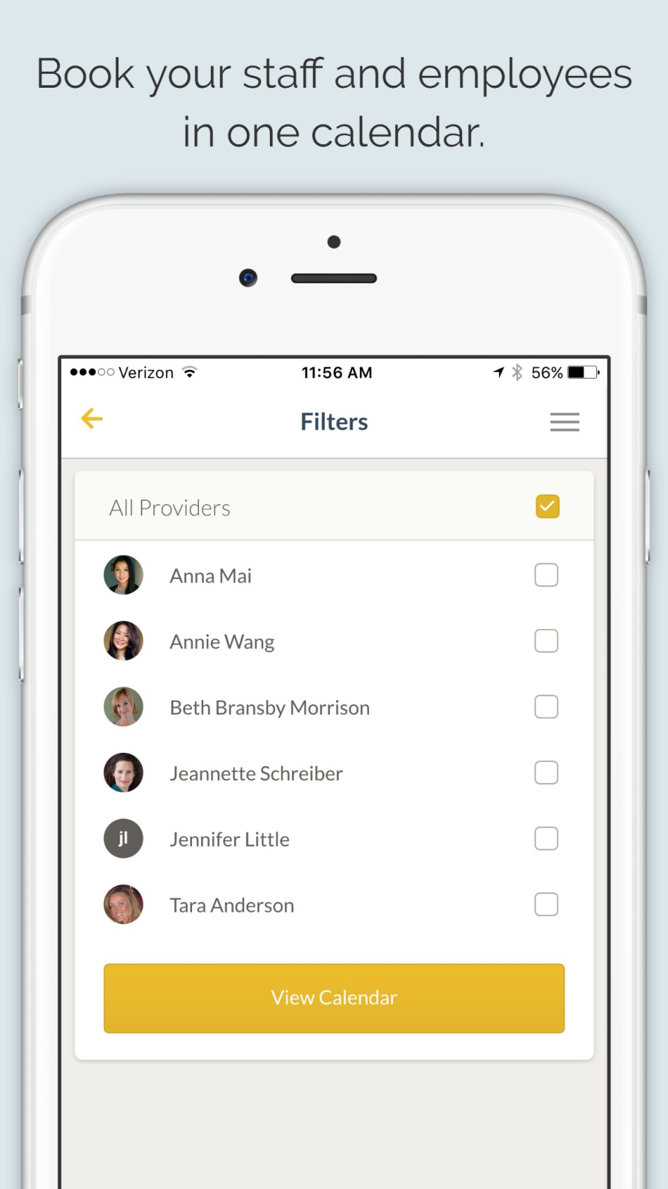 Visibook Software - Add employees to the calendar for instant scheduling