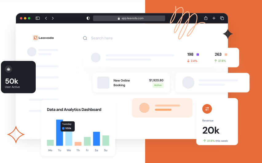 Leavoda screenshot: Leavoda data and analytics dashboard