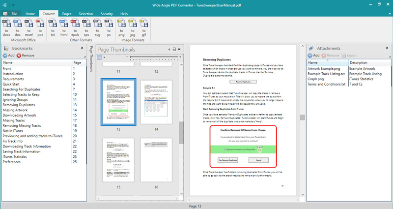 Wide Angle PDF Converter converting PDF to word