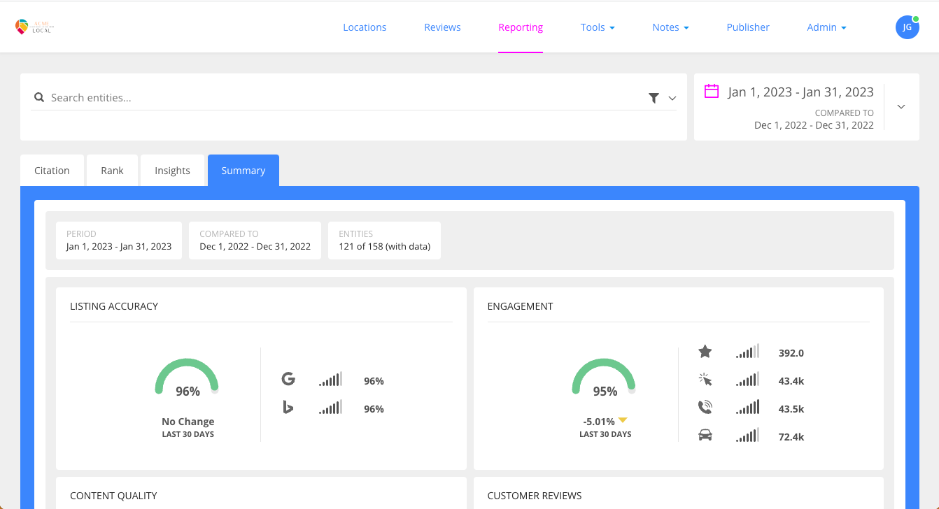 Rio SEO Software - LX Platform - Listing Management