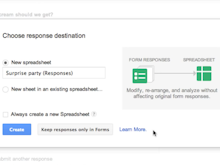 Google Forms Software - Choose a destination for responses, whether in Forms, or to a spreadsheet