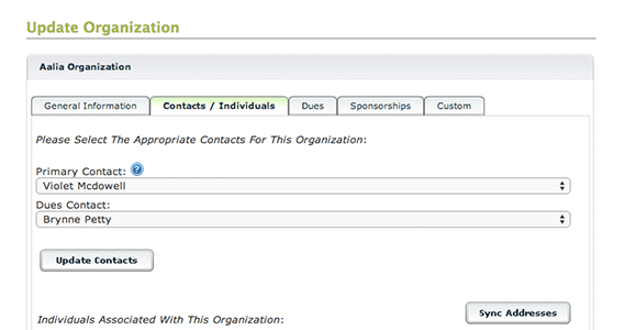 Assign contacts to an organization, providing member access for individuals of a certain organization