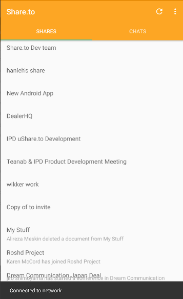 uShare.to screenshot: uShare.to shares and chats