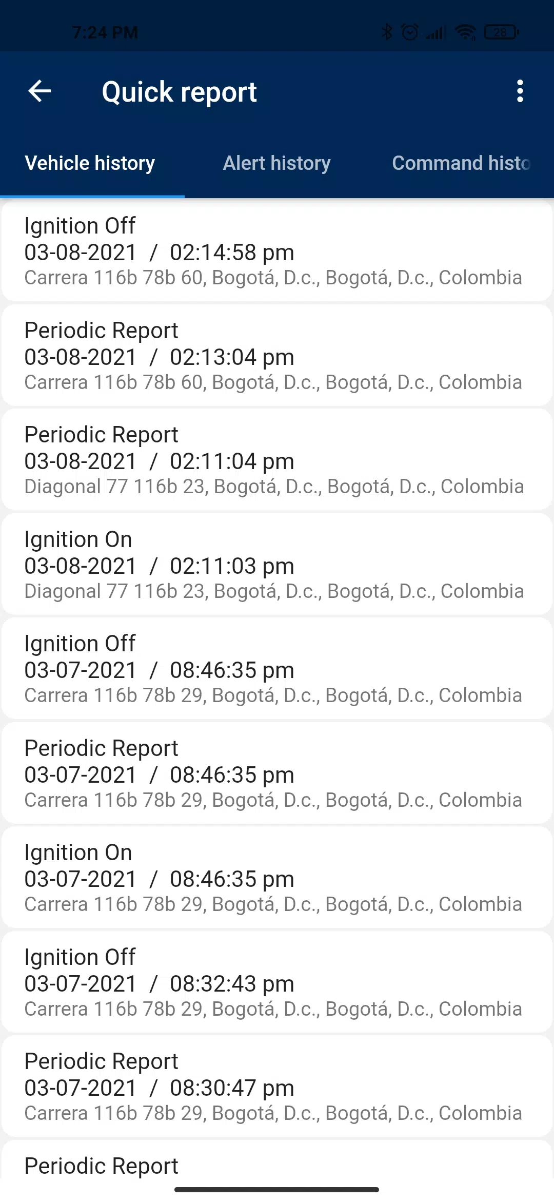 Skypatrol screenshot: Skypatrol report