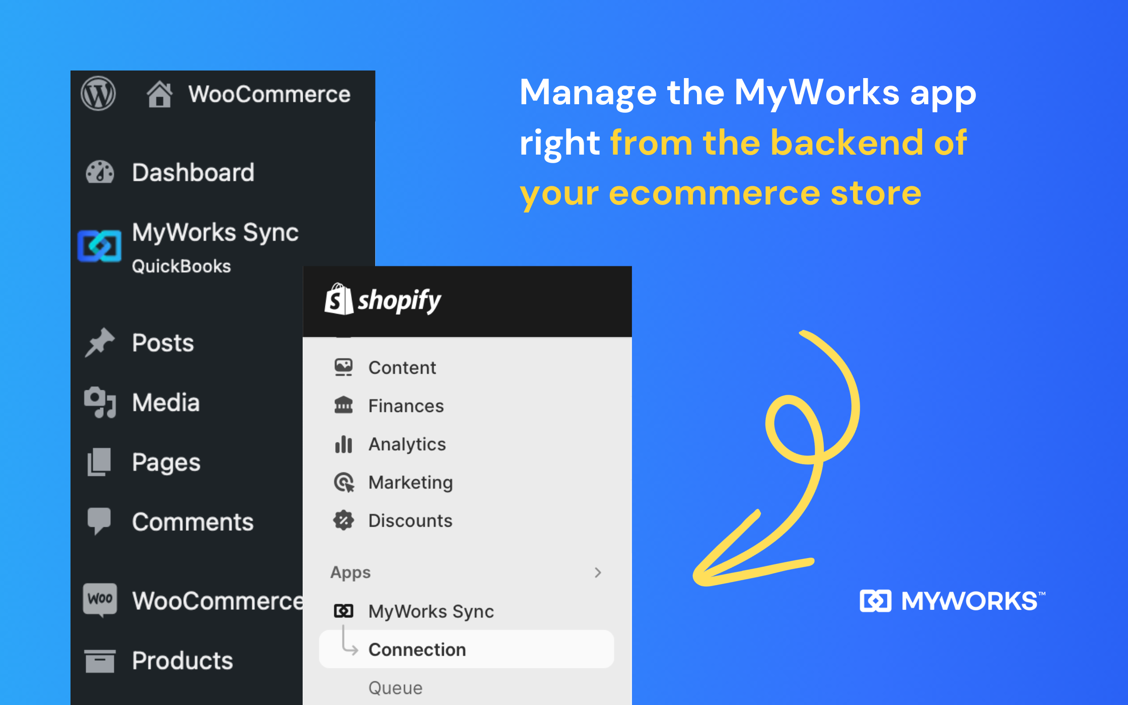 MyWorks Sync Software - Easy to find & manage in the backend of your store