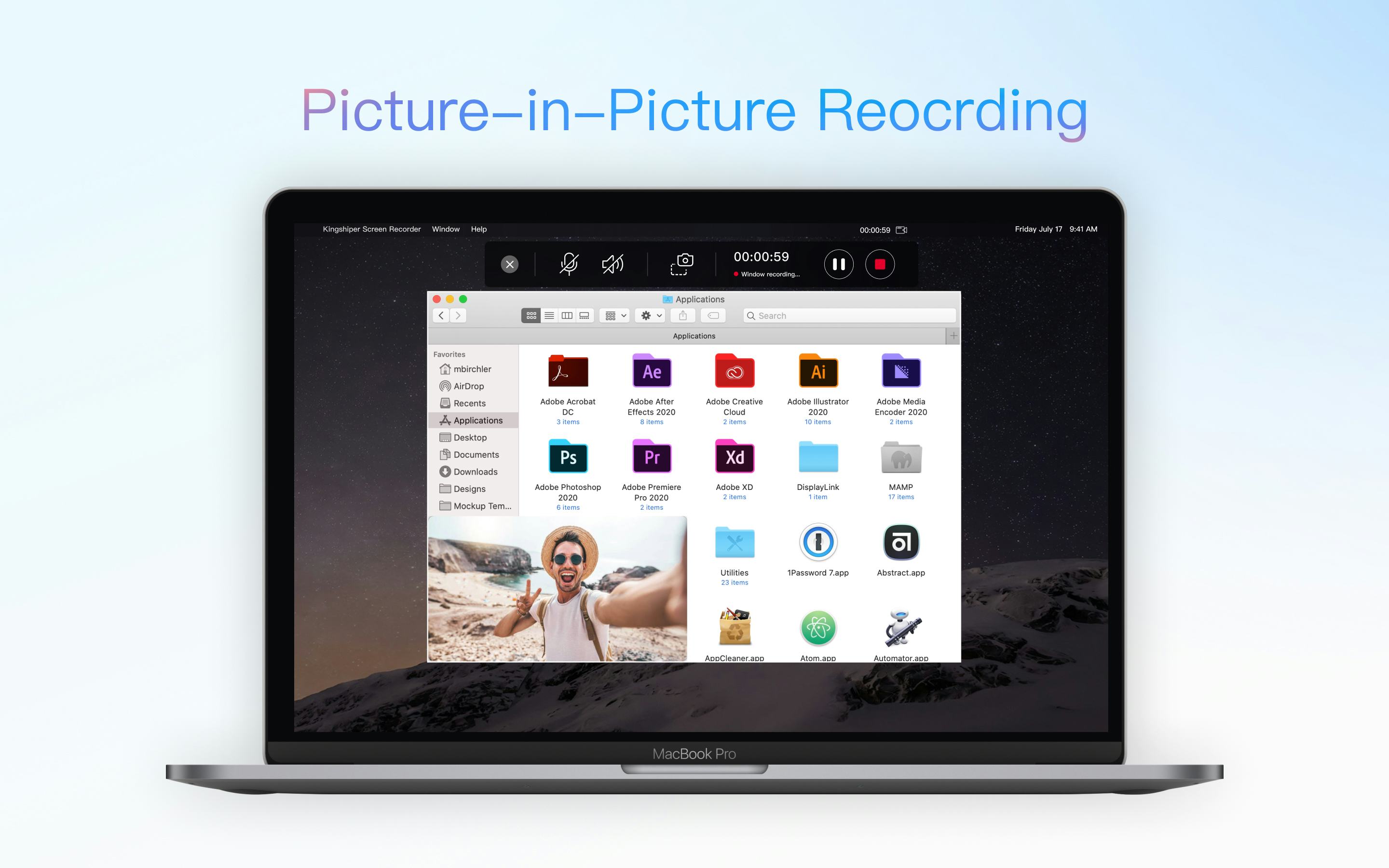 Kingshiper Screen Recorder for Mac Software - Picture-in-Picture Recording