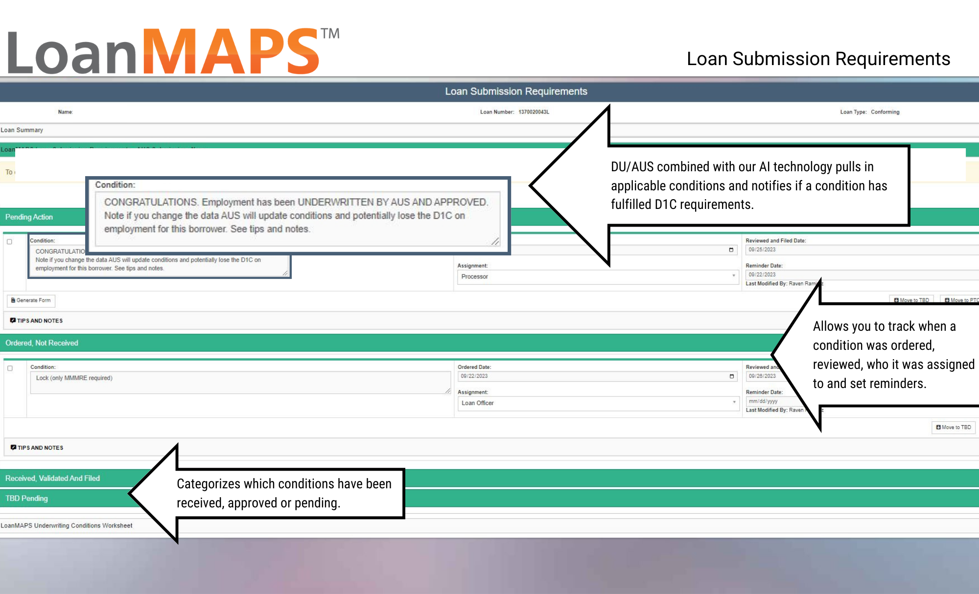 LoanMAPS Software - Loan submission requests