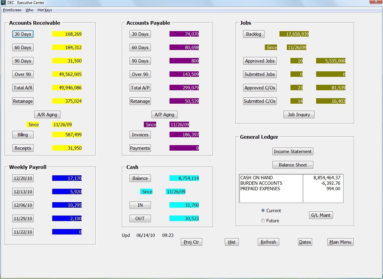 STRUCTURE Blue screenshot: Executive Center