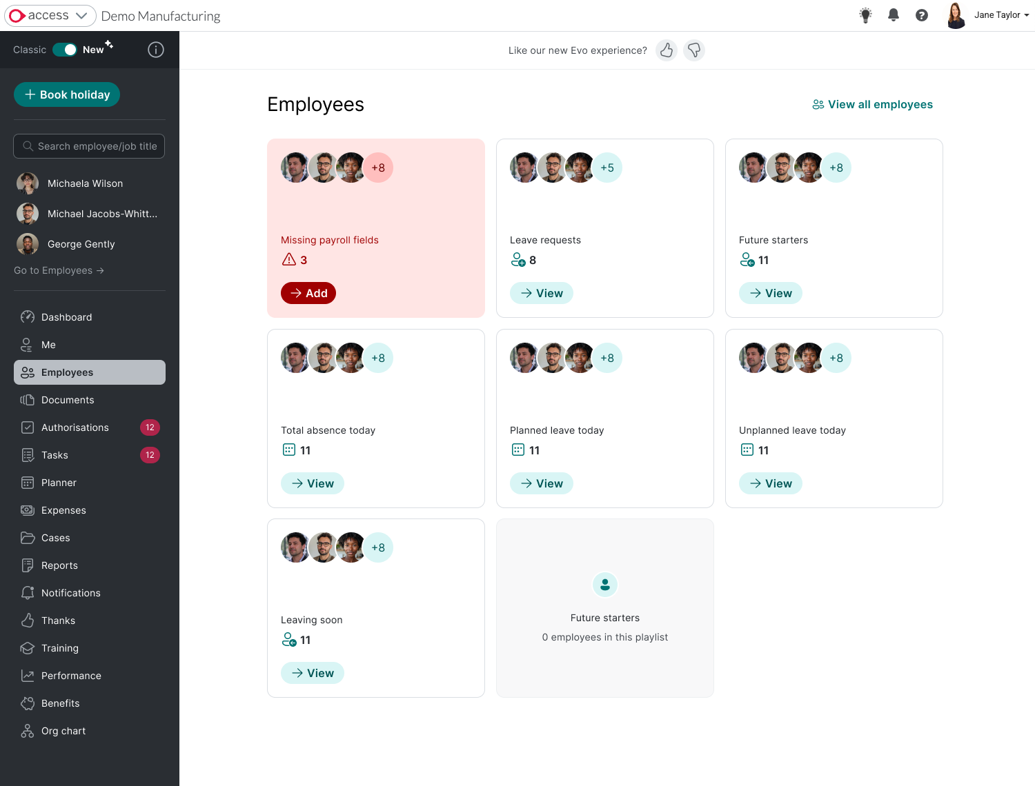 Access PeopleHR Software - Employee Playlists