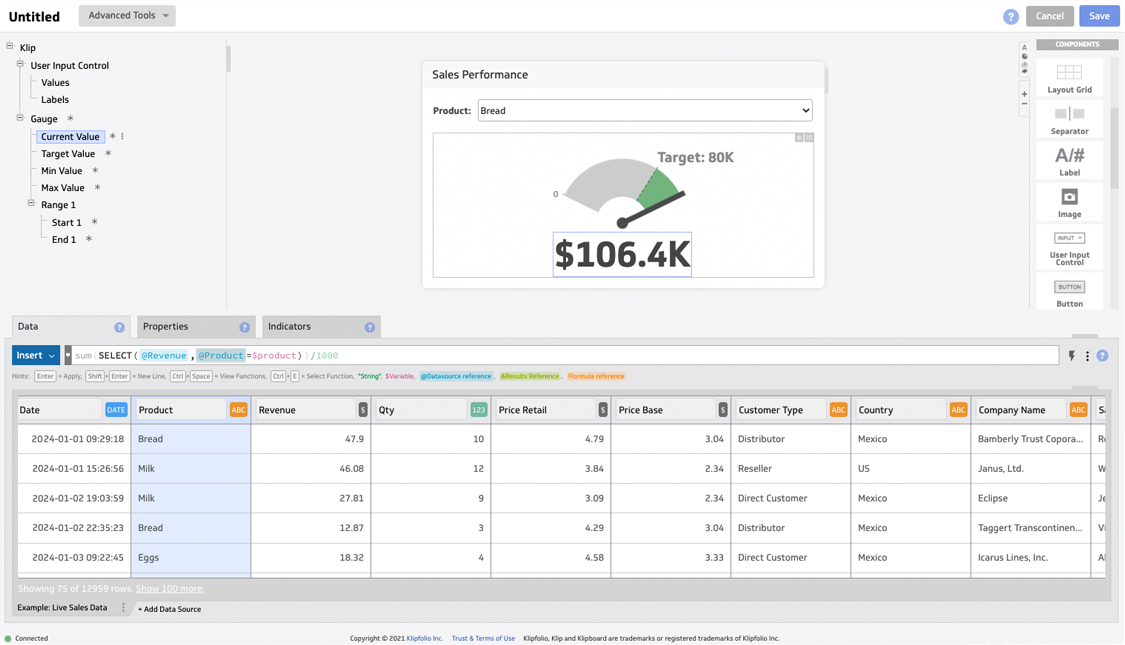 Klips Software - Use the Klip Editor's powerful Excel-like formulas to clean, transform, and join data for even the most complex data tasks.