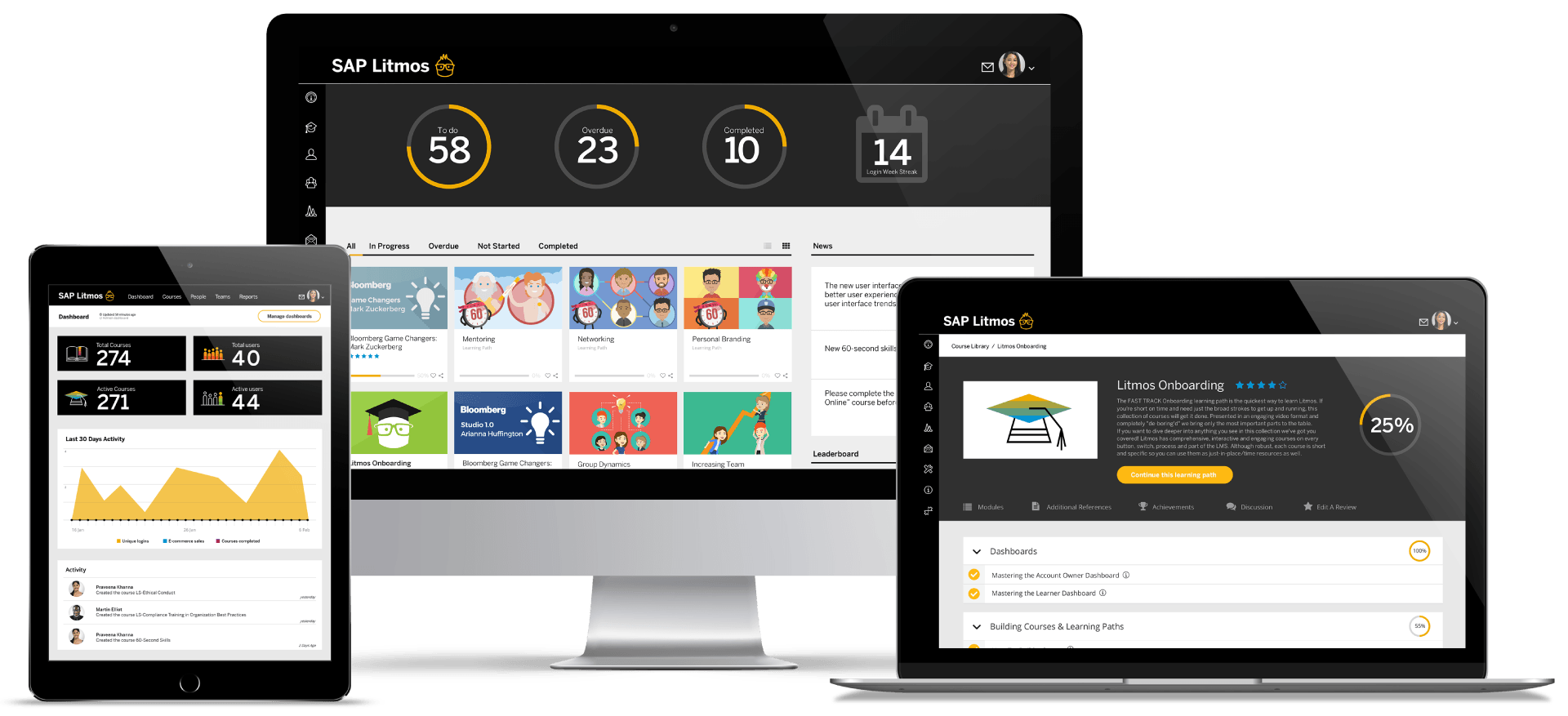 SAP Litmos dashboard screenshot