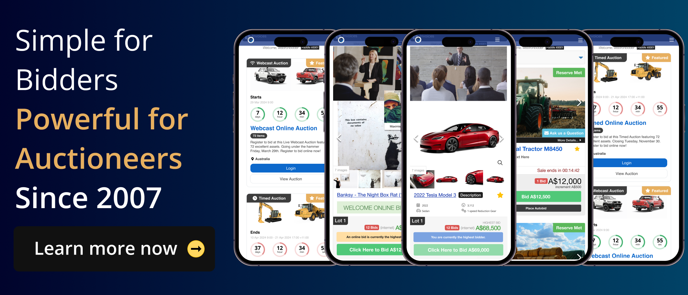 Webtron Online Auction screenshot: Webtron Online Auction white-labe solution
