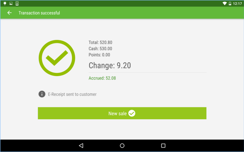 Users have the option to print receipts, send them to a customer's email or through the Loyalty Ocean app