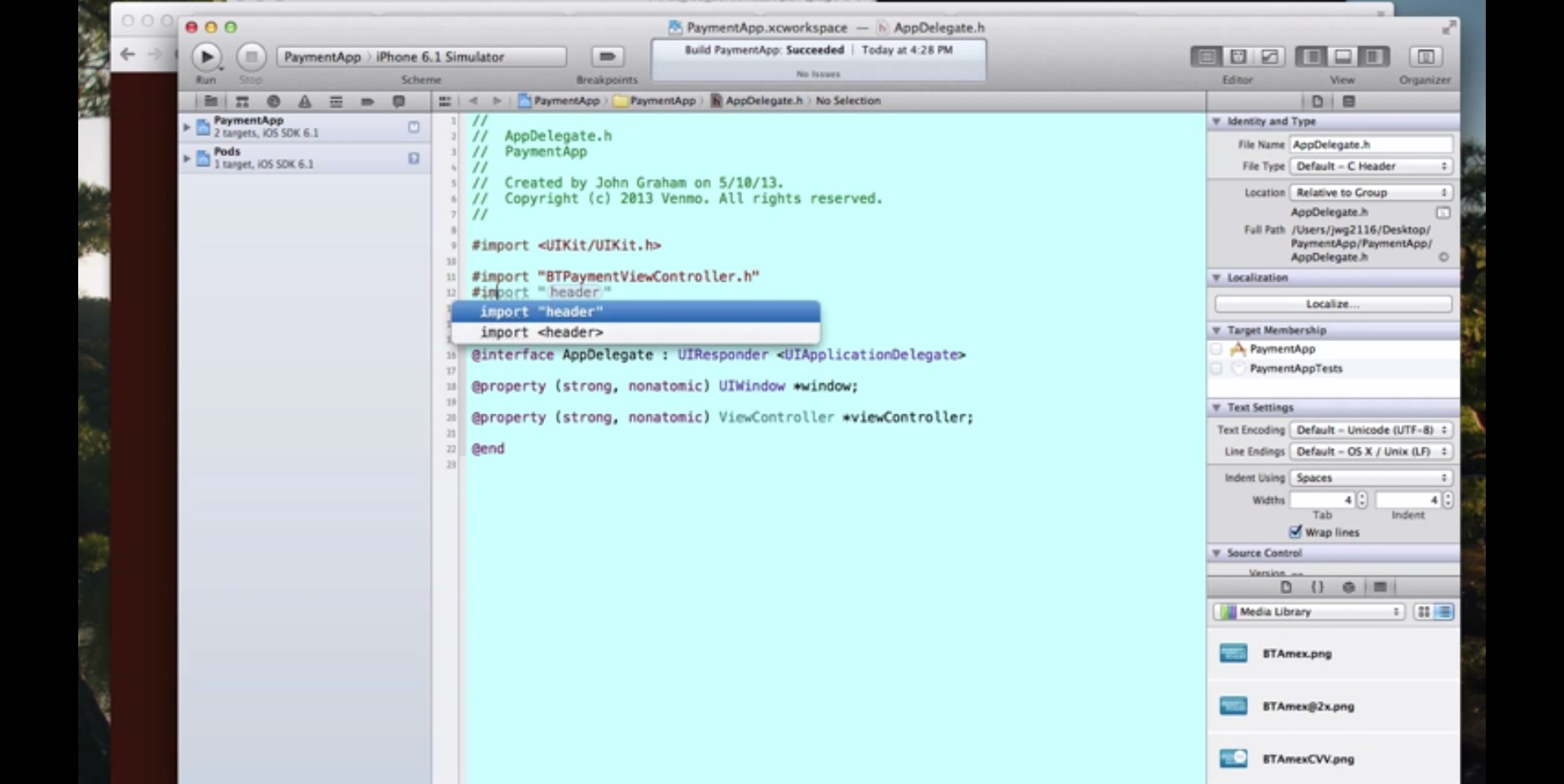 PayPal Enterprise Payments screenshot:  PayPal Braintre buildApp