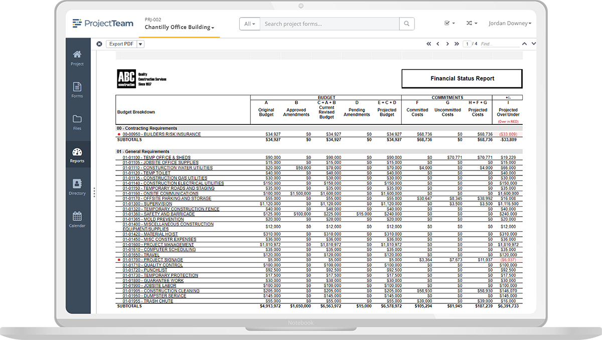 With ProjectTeam.com, you have unlimited options for creating reports that help you understand what needs the most attention on your projects. Create internal financial reports, client reports, and more. Combine multiple reports into one before printing.