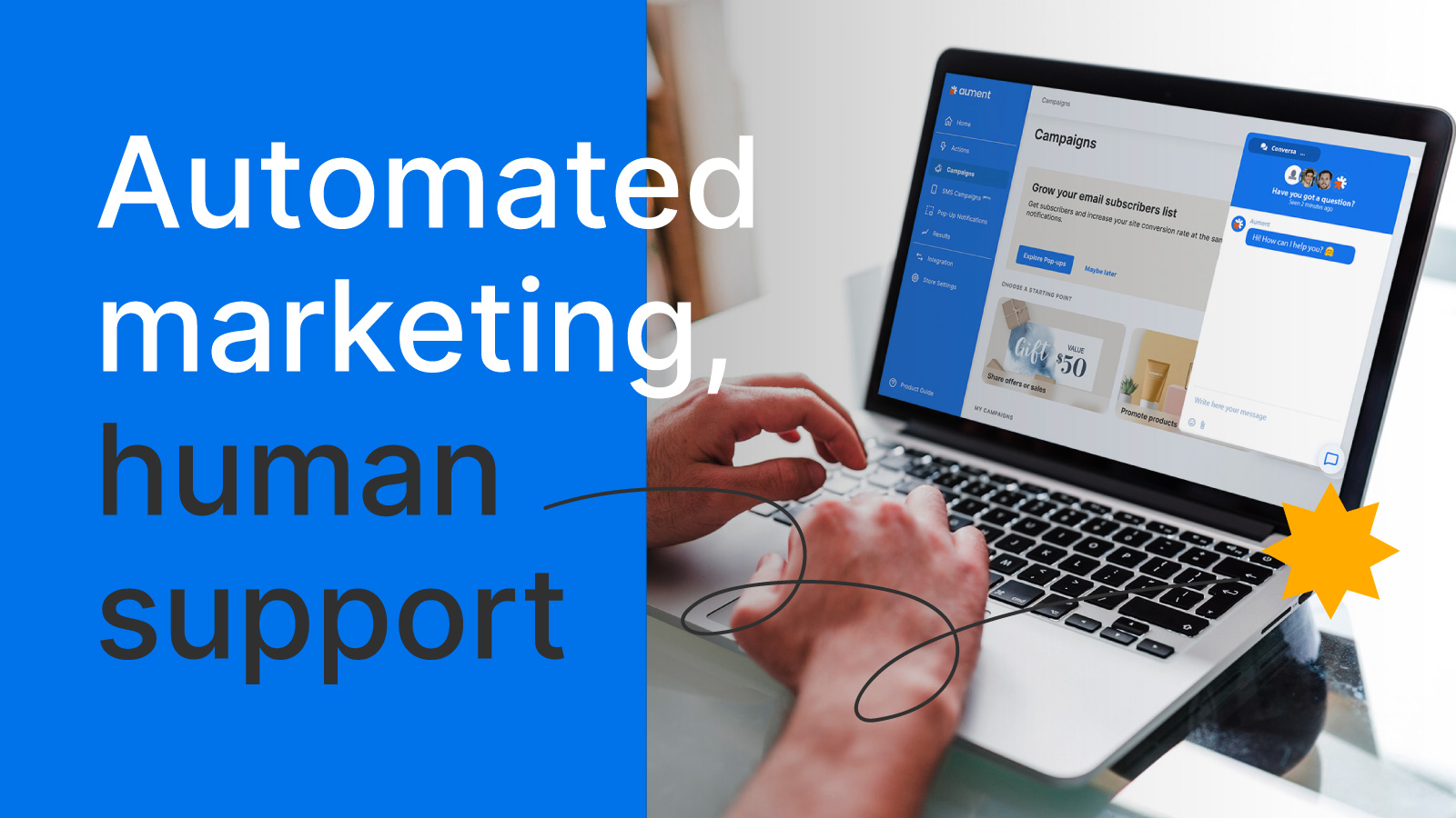 Aument screenshot: Automate your email marketing and grow your business