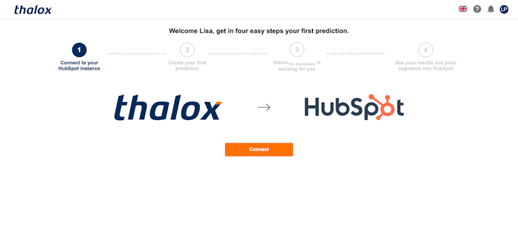 Thalox screenshot: Thalox Connect to HubSpot