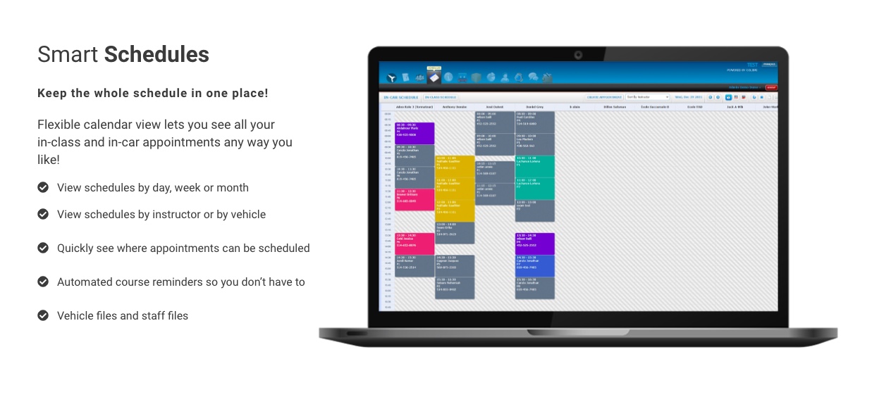 Colibri screenshot: Colibri scheduling