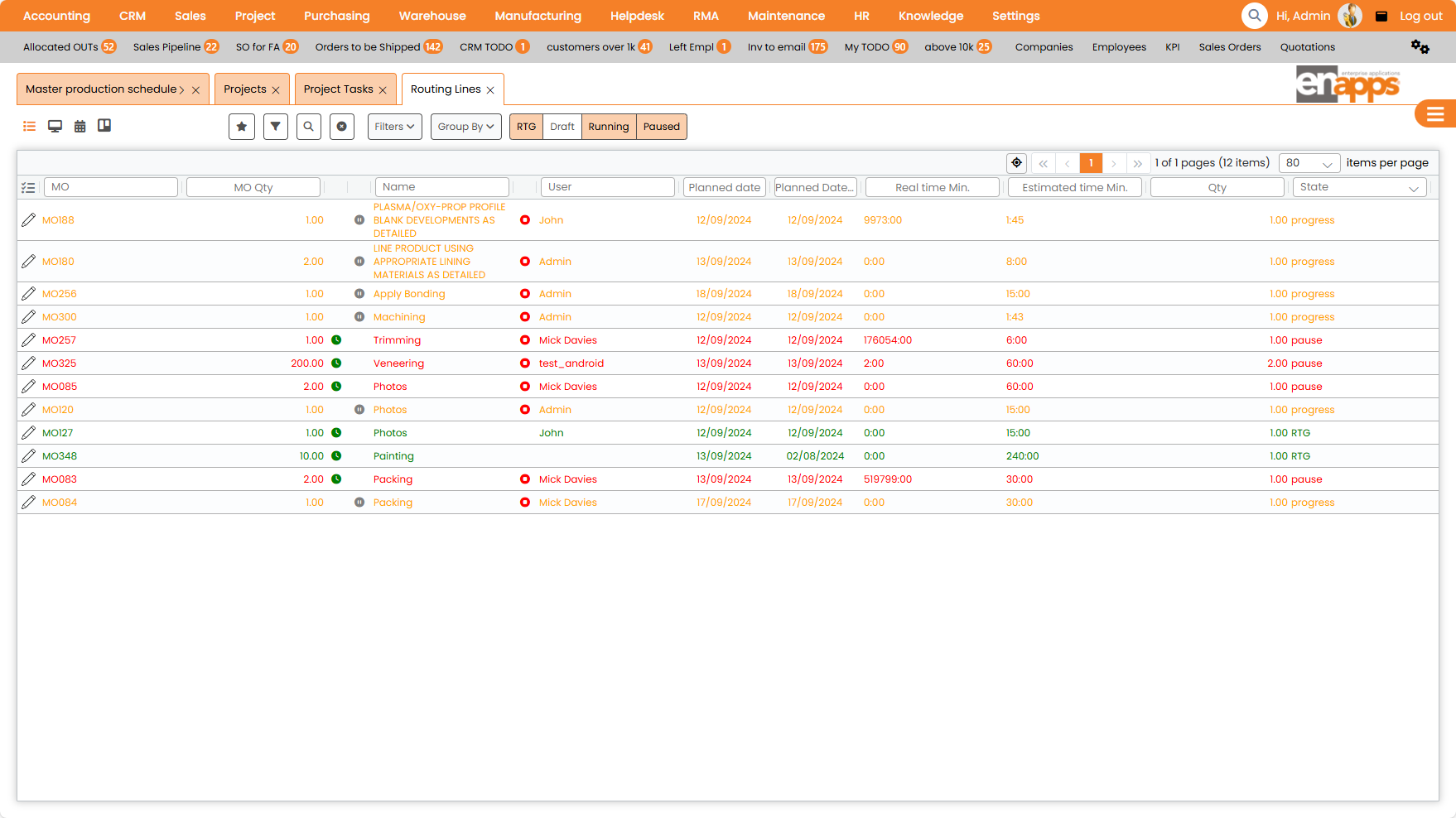 Enapps Software - Enapps ERP Manufacturing Operations