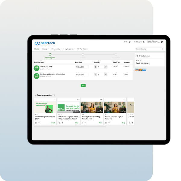 Seertech Learning screenshot: Seertech Learning training monetization