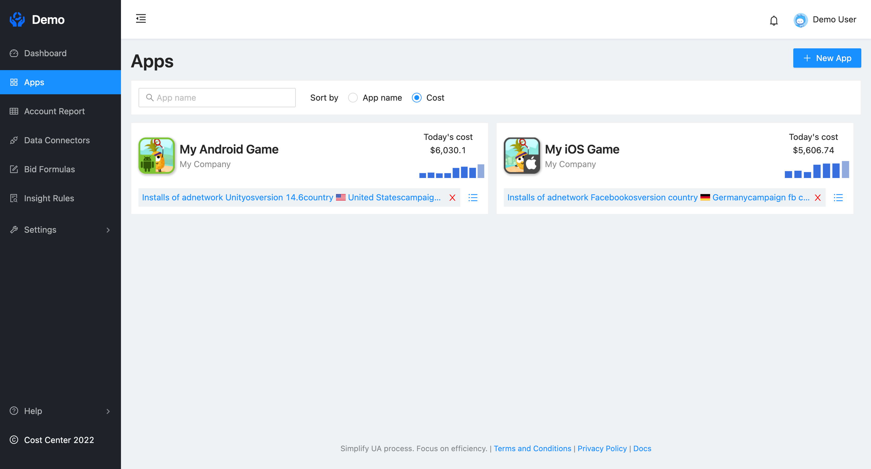 Cost Center screenshot: Cost Center apps