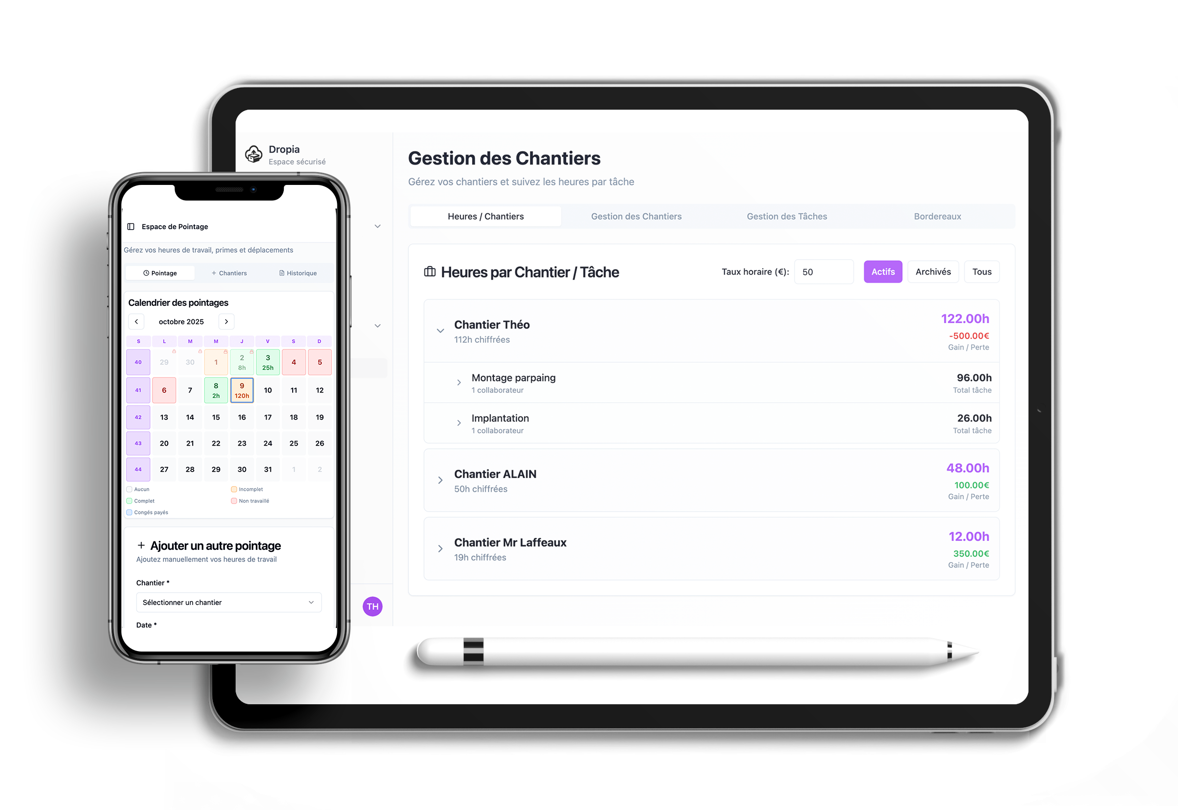 Dropia screenshot: Dropia manage time and attendance