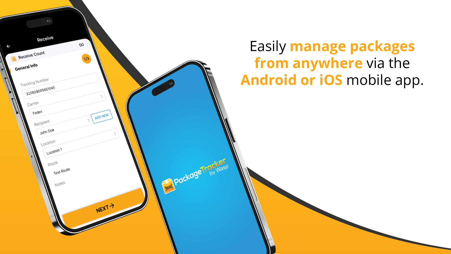 Easily manage packages from anywhere via the Android or iOS mobile app