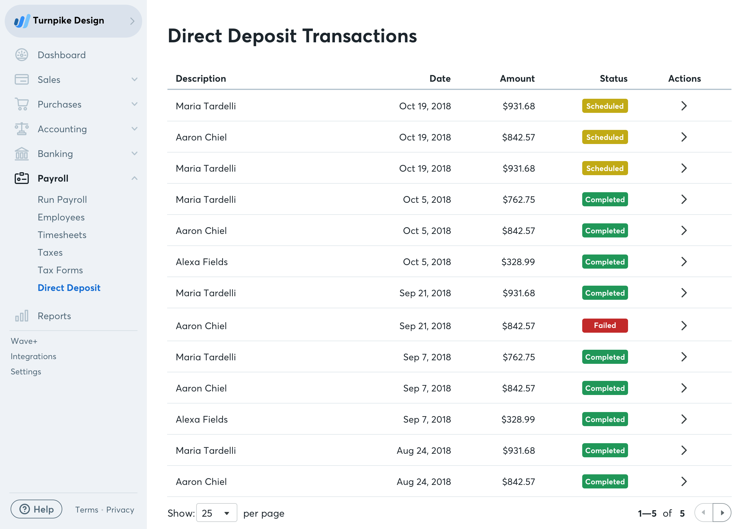 Direct Deposit Transactions