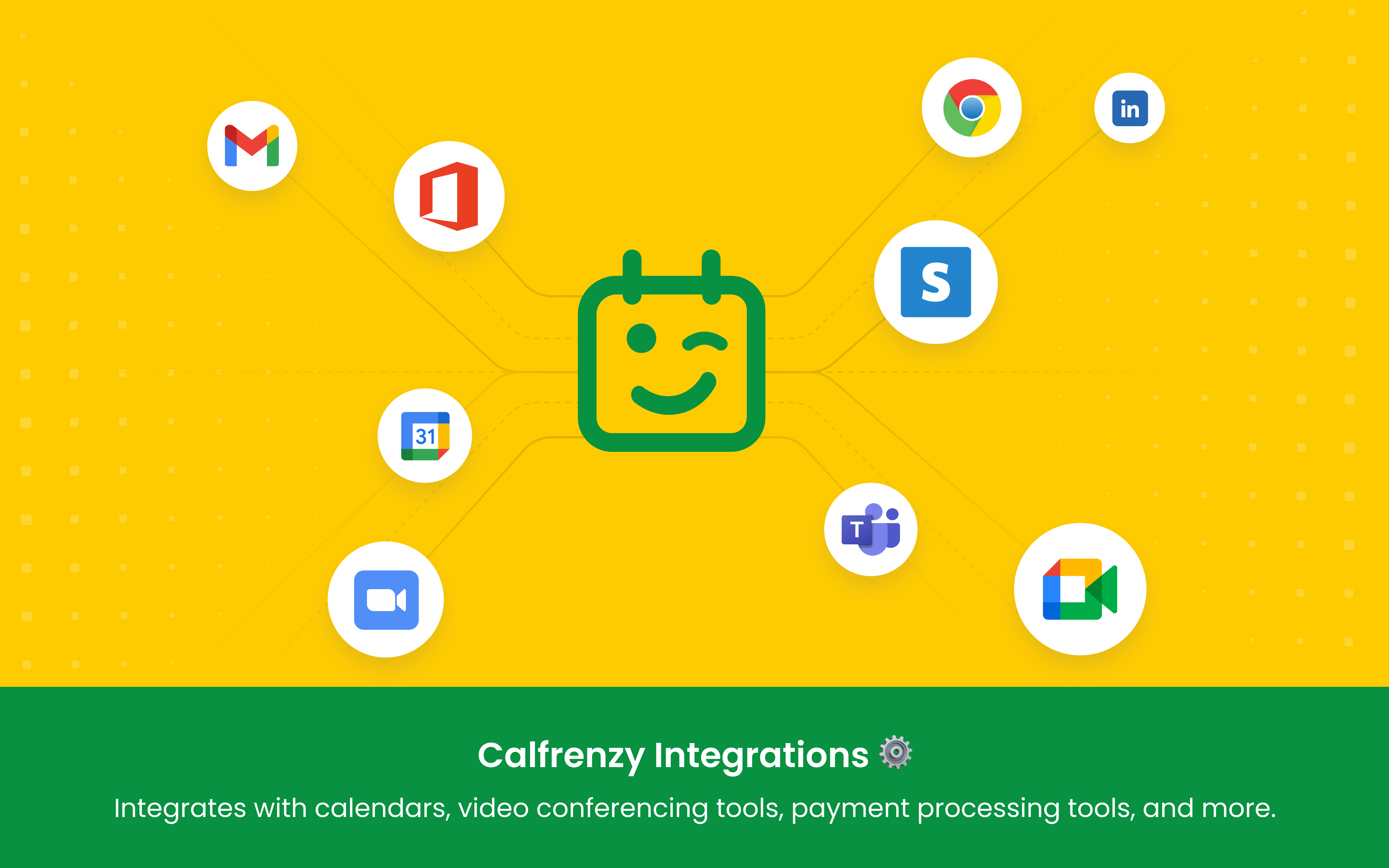 Calfrenzy Software - Effortlessly integrate Calfrenzy with popular tools like Google Calendar, Zoom, Stripe, and more. Connect all your favorite apps to streamline bookings.