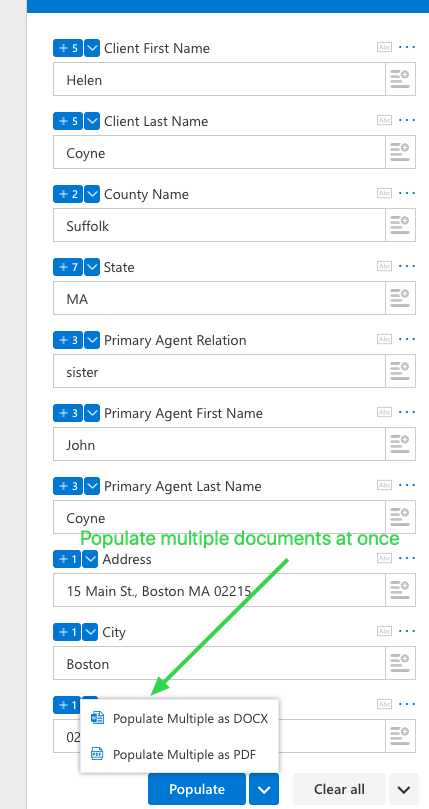 Enter Data Once to Create Multiple Documents