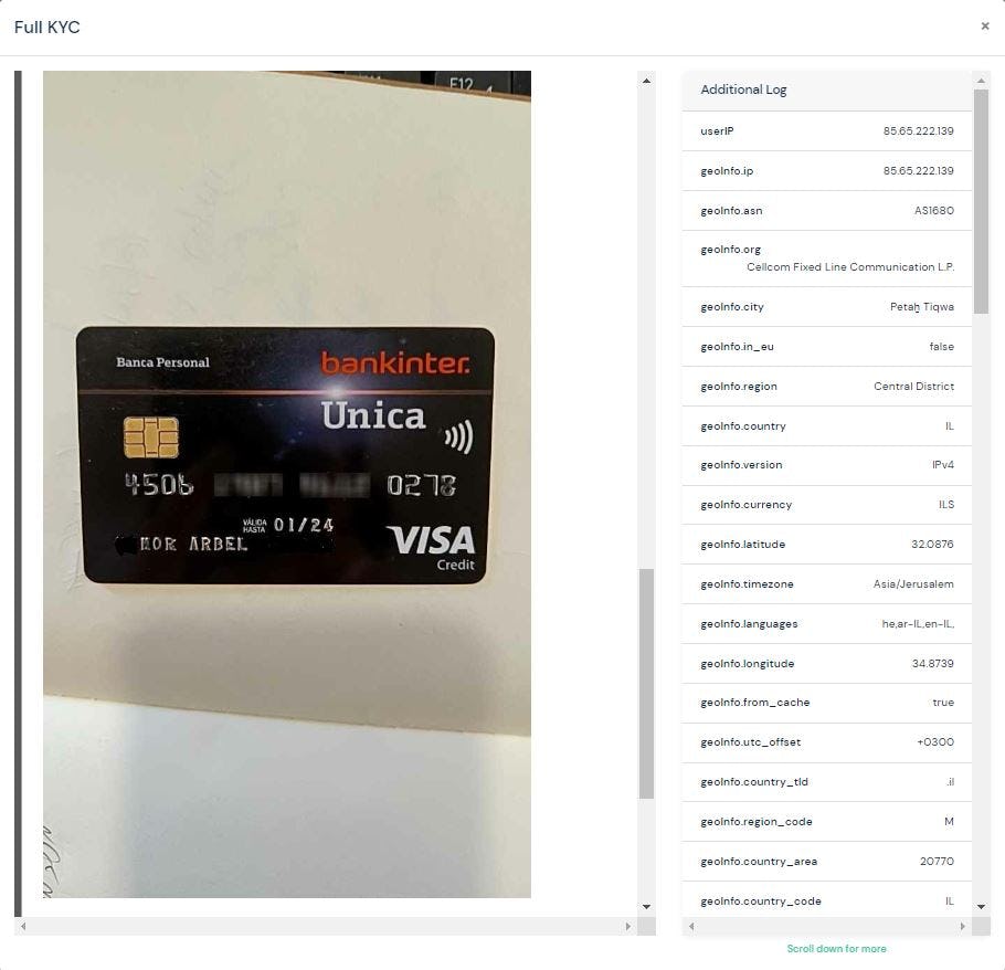 FUGU Software - KYC - Credit card scan, blurred digits