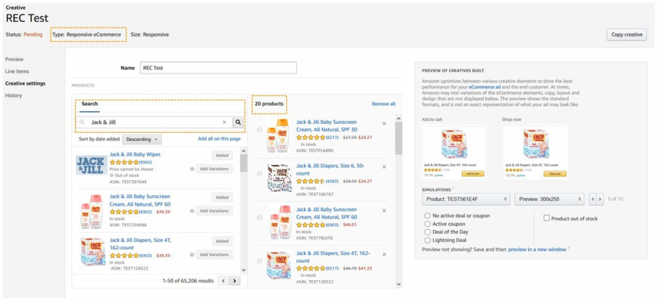 Amazon DSP Software - Amazon DSP ad creative settings