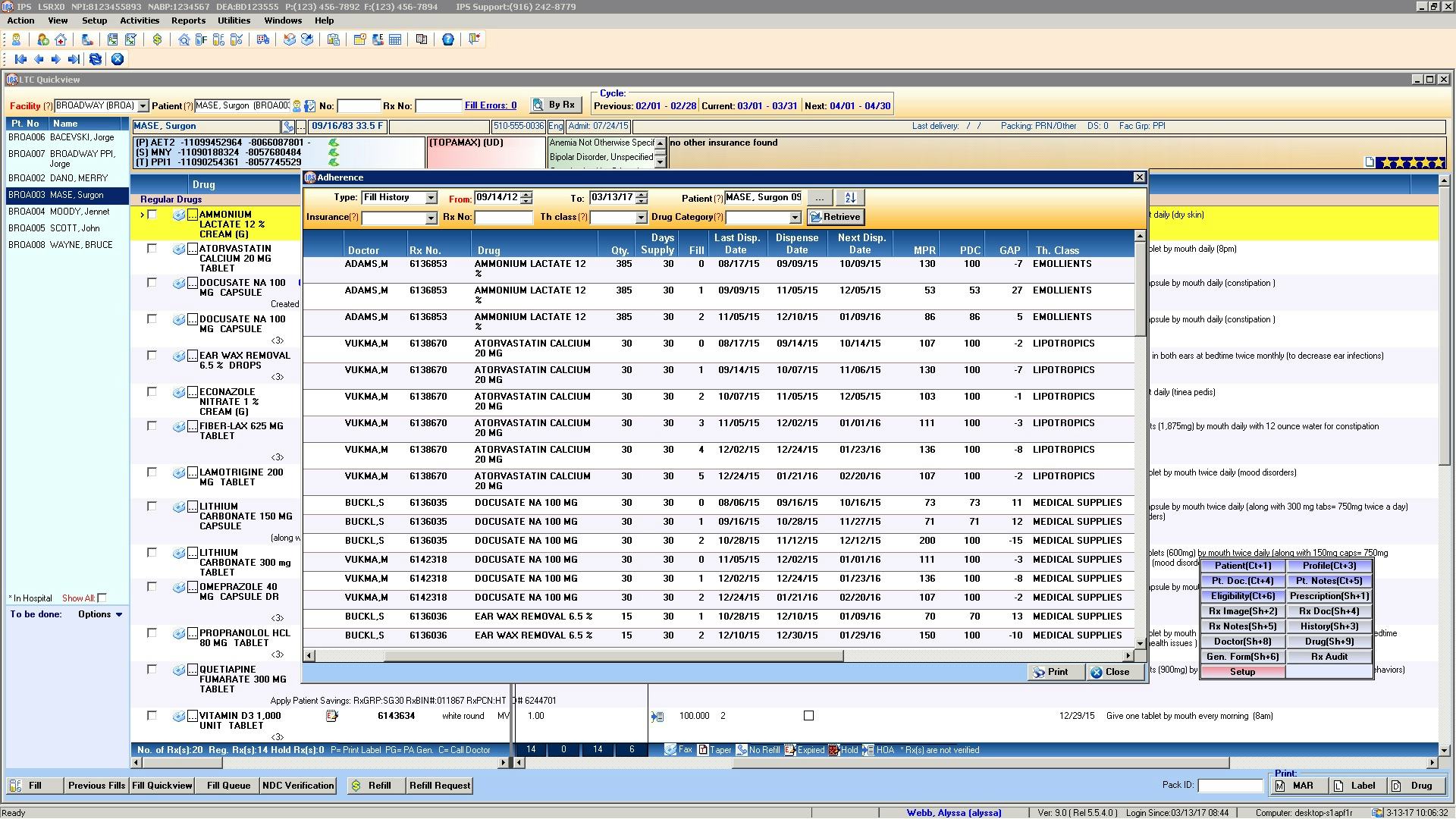 SRx Software - Adherence Reporting