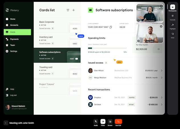 Fullview screenshot: With Fullview Live you can start a call with your users without them leaving your product. You can cobrowse with them, highlight elements on their screen and navigate in a multi-player mode.
