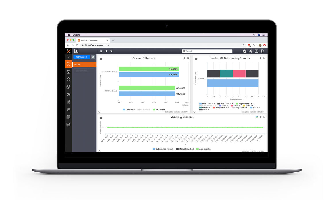 ReconArt screenshot: ReconArt track outstanding records