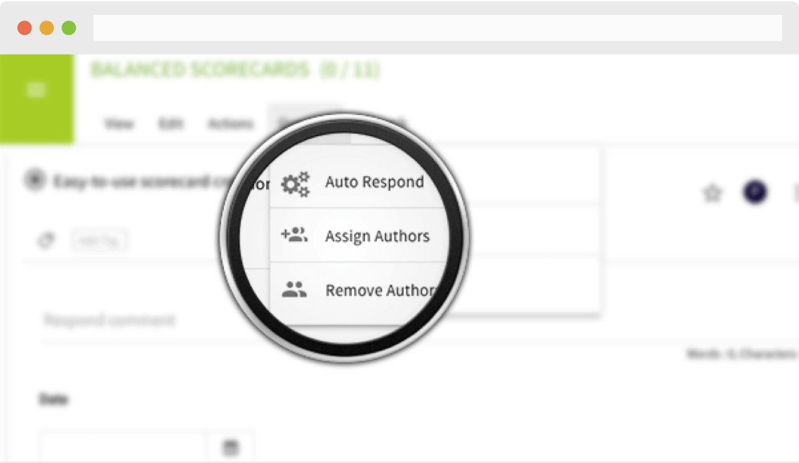 Assign authors and reviewers to individual questions; contributors are notified their help is needed on their preferred platform (e.g. email, Slack, Teams, or Hangouts).