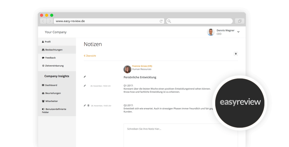 easyreview screenshot: easyreview notes