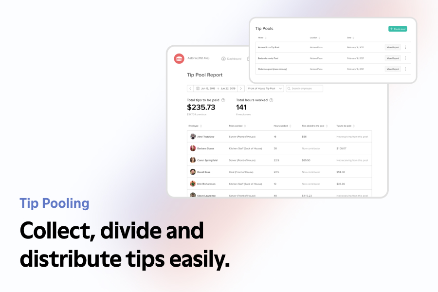 Collect, divide and distribute tips easily 