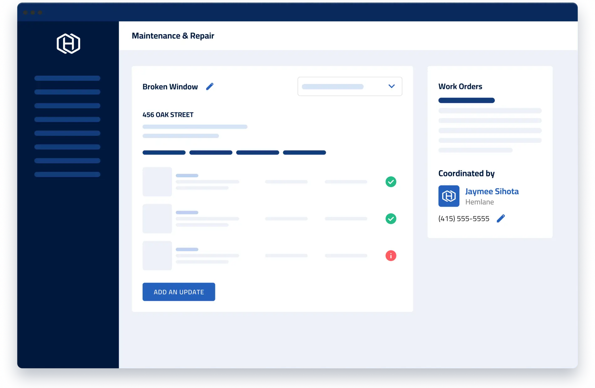 Hemlane Software - Text your handyman and update your tenant, all from one place.

From troubleshooting to dispatching service professionals, track everything in one place. No log-in required for your service professionals.