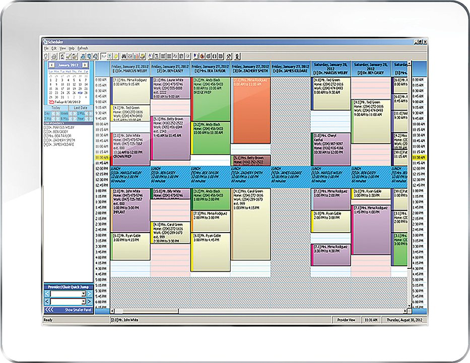 Maxident Software - View schedules at-a-glance on Maxident's colour-coded appointment calendar