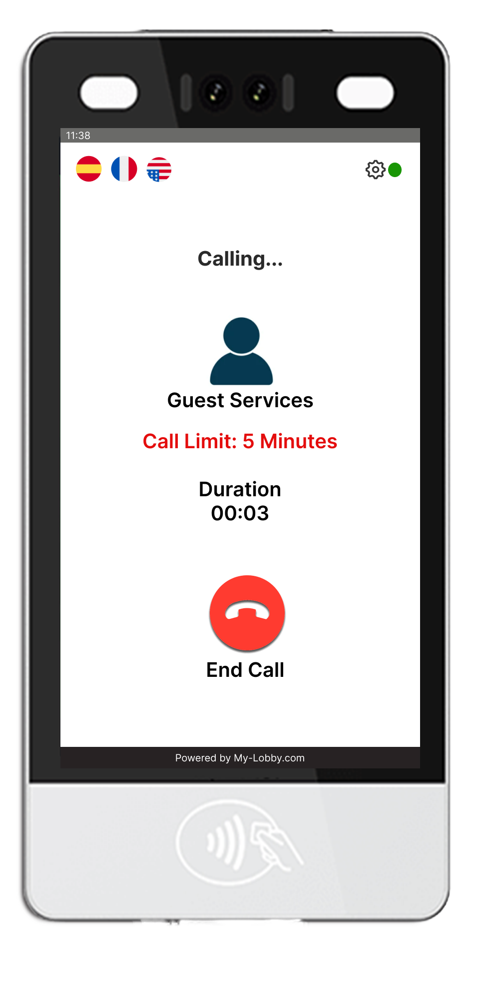 Call Button: Enable direct calls from the kiosk, streamlining communication and enhancing visitor experience. Improve efficiency, security, and operational cost-effectiveness.