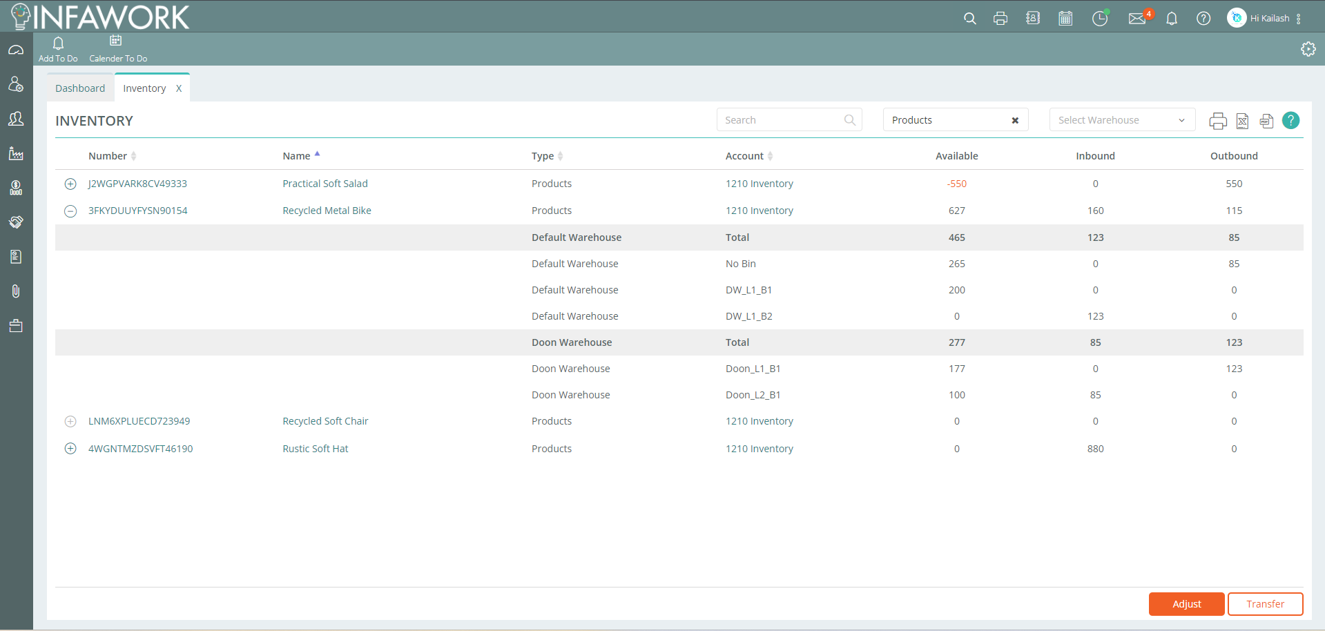 INFAWORK Software - INFAWORK’s inventory management screen offers real-time tracking, automated reorder alerts, and streamlined stock management—all in one place. Optimize your operations with easy-to-use tools designed to keep your business running smoothly.