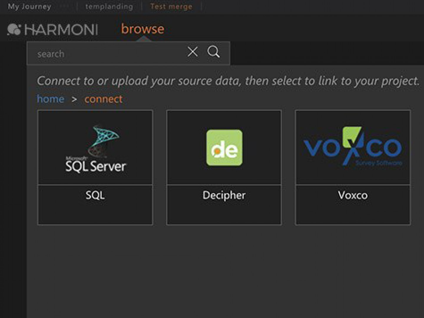 Harmoni Software - Harmoni supports multiple data sources and files including SQL, while integrated APIs facilitate connectivity with prominent data collection platforms such as Decipher and Voxco