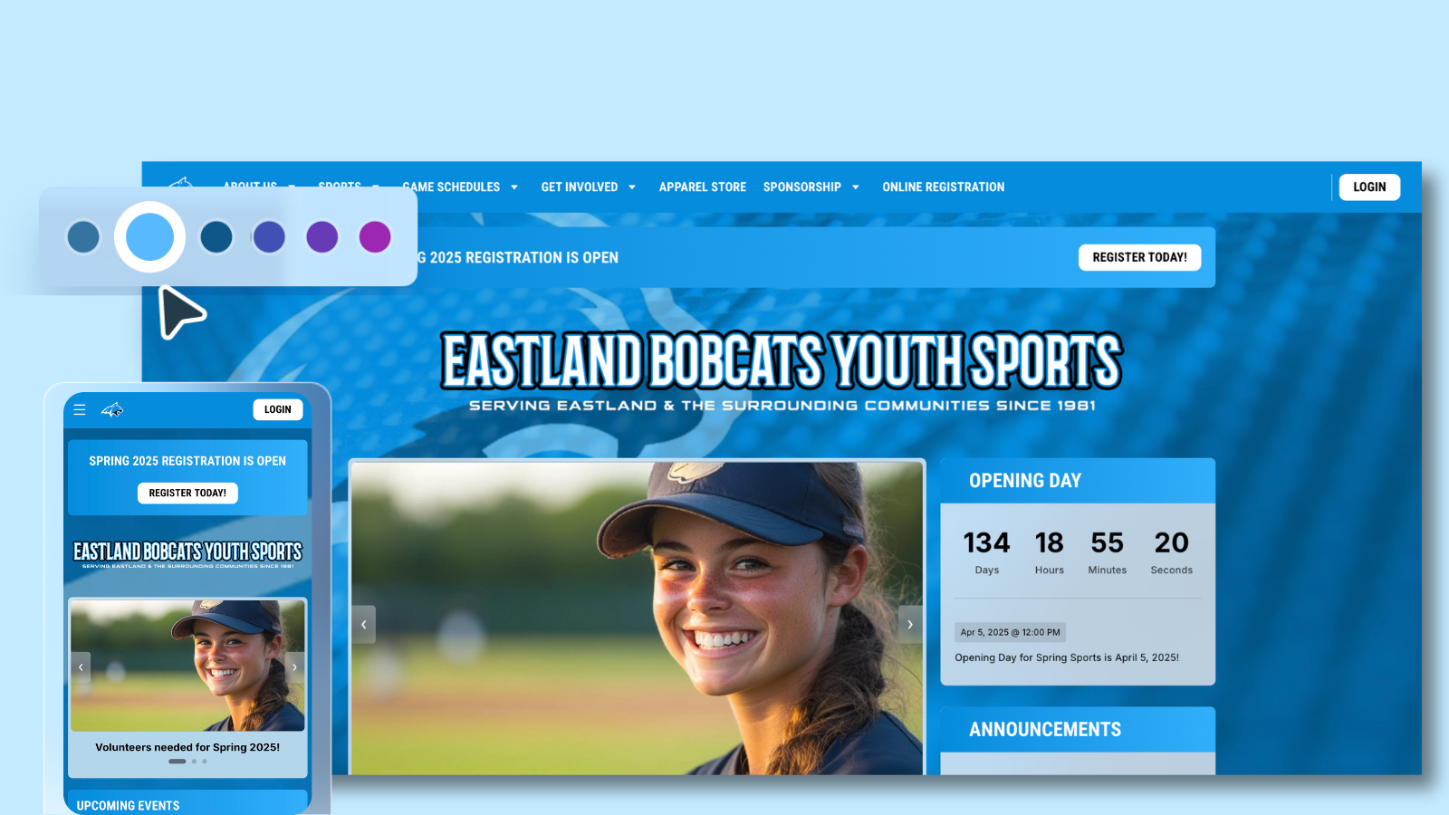 Jersey Watch  screenshot: Build a modern, mobile-friendly website for your organization in minutes. Our website builder is made for sports volunteers so you don’t have to do the heavy lifting. 