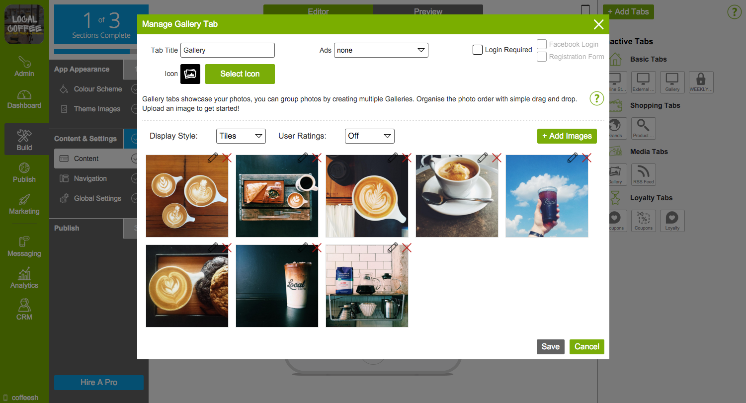 AppInstitute Software - Upload images to Gallery Tab